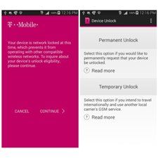 T-mobile de périphérique mobile App Déverrouiller (déverrouillage officiel pour Android)
